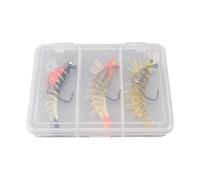 Realistic Vibrant Colorful Shrimp Lures Set | Saltwater Shrimp Bait Jigs - for Bass, Trout, Flounder, American Perch, Bass, Pike, Salmon