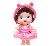 Realistic Vinyls Girl Baby Dolls 4inch With Lovely Dress For Kids Play Realistic Baby New Borns Asleep Toy Soft Dolls For Toddler
