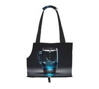Realistic Water Cup Printed pet Shoulder Bag - Foldable Design, Small cat and Dog Travel Bag