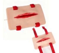 Realistic Wearable Trauma Simulation Wound Practice Model with Ourniquet and Bleeding Control, Silicone Injury Simulation Model for First Aid Exercises