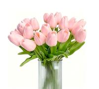 Realistic White Artificial Flowers for Vase, Fake Tulips, Arrangement Bouquets for Wedding, Home, Party, Holiday Decoration, 2 Units