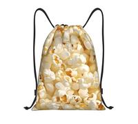 Realistic White Popcorn Print Unisex Drawstring Bag Durable Swimming Bags Adjustable Pe Bag For Hiking Picnic Holidays