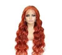 Realistic Wigs 13x4 Ginger Body Wave Human Hair 200 Density HD Transparent Lace Frontal Wigs Pre Plucked for Women Women Hairstyle(30inches)