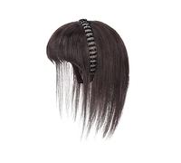 Realistic Wigs Simulation Hair Bangs Wig Piece Forehead Band One Head Filler Cover White Girls Wigs Women Hairstyle(Black straight hair-25CM)