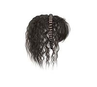 Realistic Wigs Simulation Hair Bangs Wig Piece Forehead Band One Head Filler Cover White Girls Wigs Women Hairstyle(Brown-black curly hair-25CM)