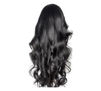 Realistic Wigs Suitable For Women Fashion Black Wig Front Lace Large Wave Women's Center Split Long Curly Hair Synthetic Fiber Headgear Women Hairstyle