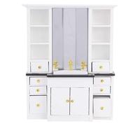 Realistic Wood Miniature Bathroom Sink Cabinet For 1/12 Dollhouses Interior Design Craft Model Project Display Decoration Dollhouses Sink Cabinet