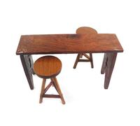 Realistic Wood Table Miniature Zakka Realistic Pretend Play For Role Display Round Top Stool Model Vintage Stool 1:12