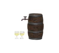 Realistic Wood Wine Barrels And Wine Glasses 1/12 Scale Doll House Miniature Furniture For Creative Scene Display Miniature Barrels