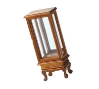 Realistic Wood Zakka Pretend Play Display Cabinet Model Toy Vintage Display Shelf 1:12 Dollhouse Handmade Dollhouse