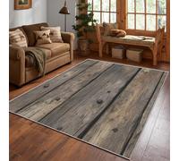 Realistic Wooden Grain Rug, Rustic Vintage Area Rug 100x150cm, Machine Washable Rug for Living Room, Bedroom, Non Slip Soft Carpet, Wood Plank Farmhouse Home Decor & Gifts D#1221