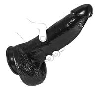 Realistic XXL Dildo 27 cm x 6.8 cm, Extra Thick Dildo with Suction Cup, Glans Design for G-Spot & Prostate Stimulation, Premium Sex Toy for Couples and Solo Play (Black)