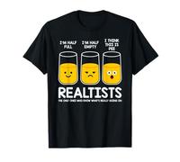 Realists Funny Glass Half Full Pee Joke T-Shirt