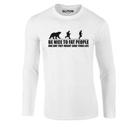 Reality Glitch Be Nice to Fat People Mens Hoodie (White, 5XL)