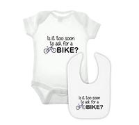 Reality Glitch Bike Babygrow and Bib Double Pack (0-3mths, White)
