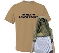 Reality Glitch Childrens Ask Me if I'm a Cheeky Monkey Flip T-Shirt (Khaki-9-11 Years) Military Green