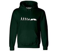 Reality Glitch Evolution of Rugby Mens Hoodie (Bottle Green, 3XL)