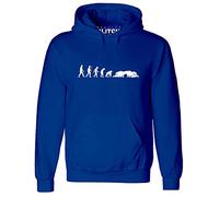 Reality Glitch Evolution of Rugby Mens Hoodie (Royal Blue, XL)