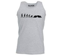 Reality Glitch Evolution of Rugby Mens Vest (Light Grey, XL)