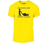 Reality Glitch Fat People are Harder to Kidnap T-Shirt (XX-Large - Yellow)