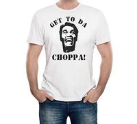 Reality Glitch Get to Da Choppa T-Shirt (X-Large, White)