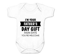 Reality Glitch Happy Father's Day..Mum Says You're Welcome Babygrow (3-6 Months, White)