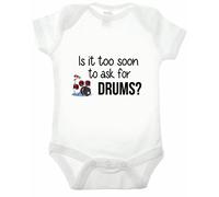 Reality Glitch is It Too Soon to Ask for Drums Short Sleeve Babygrow White