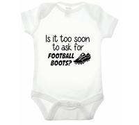 Reality Glitch is It Too Soon to Ask for Football Boots Short Sleeve Babygrow (3-6mths, White)