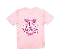 Reality Glitch It's My 8th Birthday Girls Kids T-Shirt Light Pink