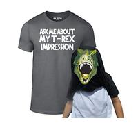 Reality Glitch Kids Ask Me About My T-Rex Flip Funny Dinosaur Tshirt (Dark Grey-9-11 Years)