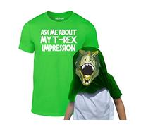 Reality Glitch Kids Ask Me About My T-Rex Flip Funny Dinosaur Tshirt (Irish Green-15-16 Years)