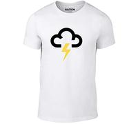Reality Glitch Lightning Strike Weather Symbol Kids T-Shirt (White, 12-14 Years)