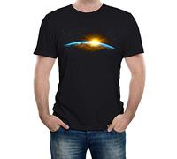 Reality Glitch Men's A New Dawn Funny Science Space T-Shirt (Small, Black)
