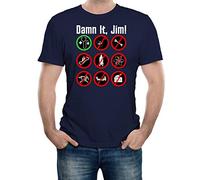 Reality Glitch Men's Damn It Jim Nerd Geek Slogan T-Shirt Navy