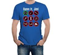 Reality Glitch Men's Damn It Jim Nerd Geek Slogan T-Shirt (XXX-Large, Royal Blue)