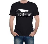 Reality Glitch Men's Exercise Motivation Required Funny Mens Novelty Dinosaur and T-Rex Running Slogan T-Shirt (Large, Black)