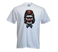 Reality Glitch Men's Gorilla Clown T-Shirt. (Medium, White)
