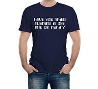 Reality Glitch Men's Have You Tried Turning It Off and On Again? Funny IT Gaming T-Shirt Gift T Shirt (XXXXX-Large, Navy Blue)