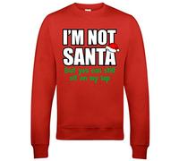 Reality Glitch Men's I'm Not Santa Sweatshirt. (Medium, Red)