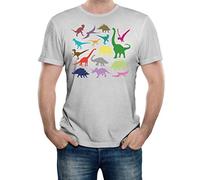 Reality Glitch Men's Just Dinosaurs T-Shirt (Medium, Grey)