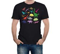Reality Glitch Men's Just Dinosaurs T-Shirt (X-Large, Black)