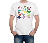 Reality Glitch Men's Just Dinosaurs T-Shirt. (XL, White)