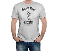 Reality Glitch Men's Mighty Mick's Boxing T-Shirt (Medium, Light Grey)