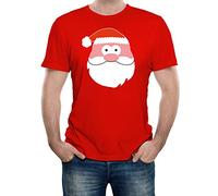 Reality Glitch Men's Santa Face T-Shirt (S, Red)