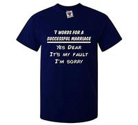 Reality Glitch Men's Seven Words for A Successful Marriage T-Shirt. (XXL, Navy)