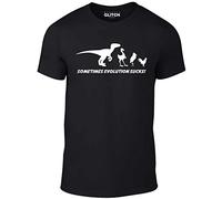 Reality Glitch Men's Sometimes Evolution Sucks T-Shirt Black