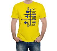 Reality Glitch Men's Spaceship Timeline Movie, Space, Sci Fi and Science Inspired Funny Graphic T-Shirt (Large, Yellow)
