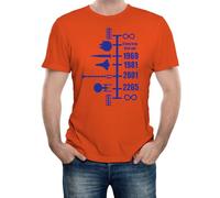 Reality Glitch Men's Spaceship Timeline Movie, Space, Sci Fi and Science Inspired Funny Graphic T-Shirt (Medium, Orange)