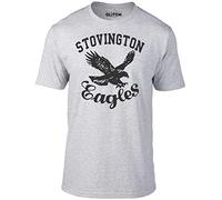 Reality Glitch Men's Stovington Eagles T-Shirt (Medium, Light Grey)