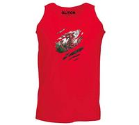 Reality Glitch Men's Torn Wales Vest (XX-Large, Red)